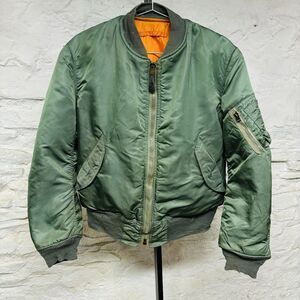 Vintage 70s 1971 Alpha MA-1 Flight Jacket Reversible Bomber USAF Vietnam Era
